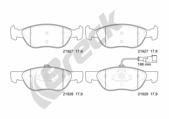 Sada brzdových platničiek kotúčovej brzdy BRECK Lumag Sp